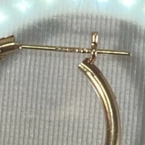 14K YELLOW GOLD classic small hoop earrings REAL GOLD
